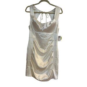 Windsor Glam Mini Dress Sz 13/14 Bodycon Fitted Ivory NEW Rehearsal Dinner